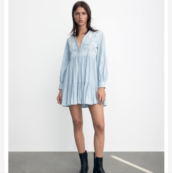 Embroidered Mini Dress Zara - Picture 4 of 10